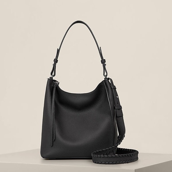 All Saints kits crossbody bag purse black leather - Picture 3 of 8